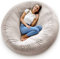 Aiire Riesen Sitzsack Kaninchenfell 150 cm - Bean Bag Chair XXL Flauschig mit Füllung für Deko, Jungen und Kinder - Bodenkissen Grob, Chill Sessel für Kuschelecke – Relaxo Sitzsäcke Erwachsene Grau
