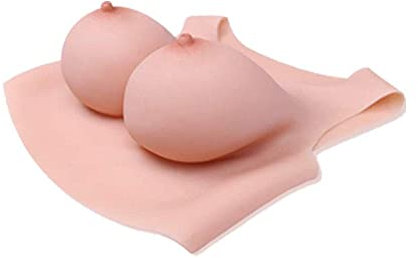 Liifun Silicone Breast Forms Fake Boobs Realistic Breastplate Vest Style for Crossdresser Cosplay C D F G Cup, #3, G cup-silicone