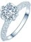 Homxi Verlobungsring Damen,Weißgold Ringe für Damen 18 Karat Rund mit Diamant Eheringe Verlobungsringe Silber Größen 49 (15.6)