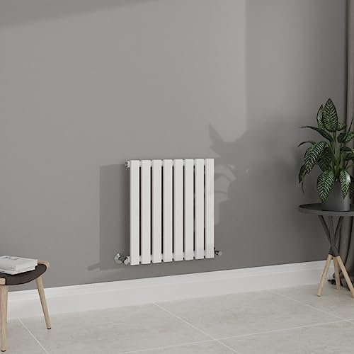 WarmeHaus 600x550mm Horizontal Column Designer Radiator Rectangular Flat Panel Single Radiators White