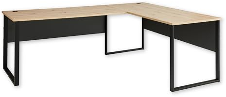 DEINE TANTE EMMA 5035GH22 Bürotisch Memphis Eckschreibtisch Graphit/Artisan Eiche Nb. ca. 223 x 77 x 170 cm