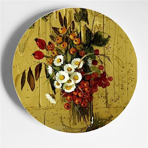 LIGHBIB Wandteller, Heimbar, Studio, Handgefertigter Kunstteller, Kunststil, Dekorativer Teller, Dekoration, Kunsthandwerk, Hochwertiges Keramikdekor,6,10 Zoll