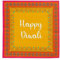 Diwali Paper Napkins | Recyclable Serviettes for Eid Celebration |Disposable Tableware for Bollywood Themed Party | Mandala/Henna/Rangoli Design Yellow, orange, pink - Premium Feel Pack of 20