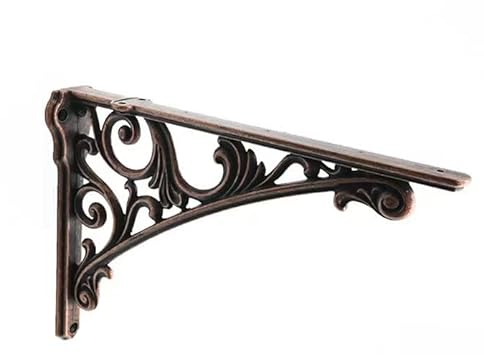 CABDM Wandhalterung, Regalhalterung, 25,4 cm, dekorative Halterungen für Regale, strapazierfähig, Vintage, DIY-Projekte, Hardware enthalten, 4 Stück, antikes Kupfer-Finish, 25 x 17,8 x 4,4 cm,