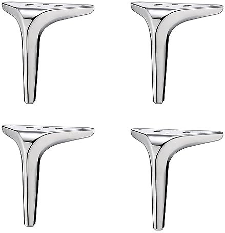 4 Stück DIY Metall-Möbelbeine,Dreieckige Möbelfüße,Metall Dreieck Tischbeine,Ersatz Dreieck Sofabeine,für Schränke Couch Sessel Couchtisch Andere Möbelbeine Beine Füße,Silber (100mm/3.9in)