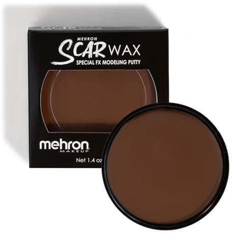 Mehron Make-up Scar Wax Special FX Modeling Putty | Formbares weiches Wachs für Special FX | Narbenwachs SFX Make-up für falsche Narben, Wunden, Cosplay & Halloween-Effekte (Dark)