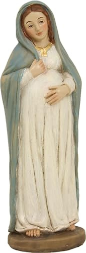 FADEDA Schwangere Maria, Weiss-blau/Höhe:11 cm/handbemalt/detailgetreue Krippen Figuren - Weihnachten Tisch Dekoration Krippe Zubehör
