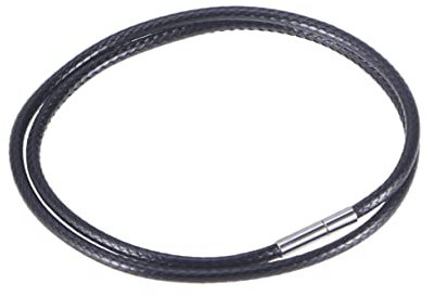 STOBOK Diy Necklace Chain Waxed Ropes 1.5mm Crystal Pendants Fashion Jewelry for Women Black Obsidian