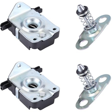 Urhause Lot de 2 serrures de capot supérieur + 2 pièces inférieures compatibles avec BMW Série 3 E46 Série 5 E39 X5 E53 51238229807 51238203859