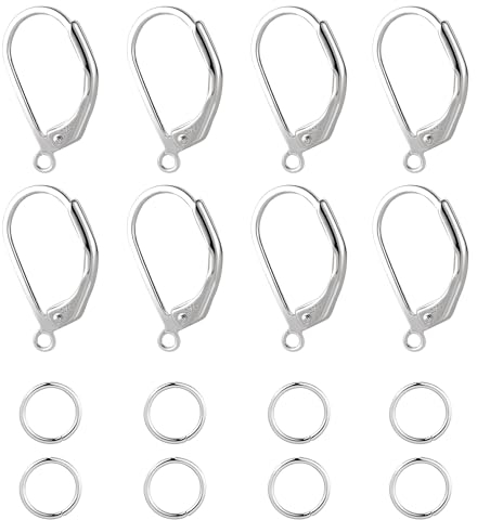 18 Stück 925 Sterling Silber Ohrringhaken Ohrring Hebel Zurück Ohrhaken Französische Ohrring Verschluss Creolen Hebel Zurück Baumelnde Creolen Ohrhaken Silber 925 Ohrringe Selber Machen Set Damen