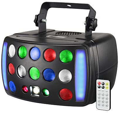 WorldLite Party Disco Light 4-in-1 with RGBW Derby Beam, Led Strobe, Red Green Starry and Marquee Effects, Perfect for Disco Party Wedding Bar Club Festival DJ & Stage Lighting