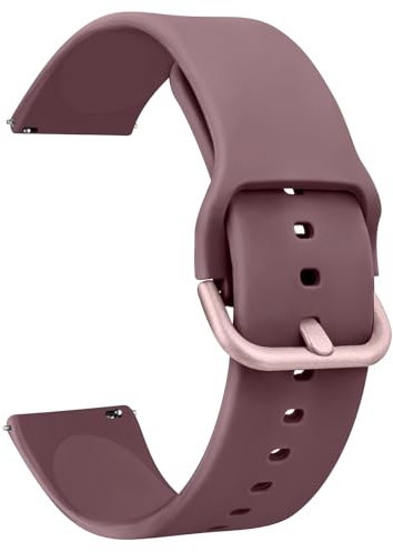 Mugust Correa de Repuesto 20mm para Reloj Inteligente Smartwatch,liberación Rápida de Silicona Suaves para 20mm Reloj para Hombre y Mujer(Humo morado)