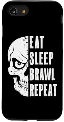 Eat Sleep Brawl Wiederhole lustige Videospieler-Spiele Hülle für iPhone SE (2020) / 7 / 8