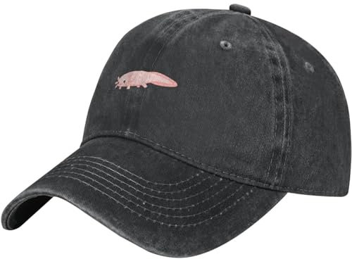 351 Baseballkappe 55-59cm, Axolotl Denim-Hut Gebogen Krempe Freizeit Mütze Waschbar Basecap Kappe, Für Jungen, Reisen