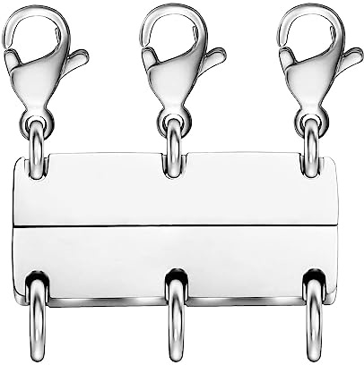 Clysoru Necklace Layering Clasps and Closures for Women Gold and Silver Multiple for Layered Separator Beads Chain Extender Necklaces Bracelet Safety Jewelry Clasp