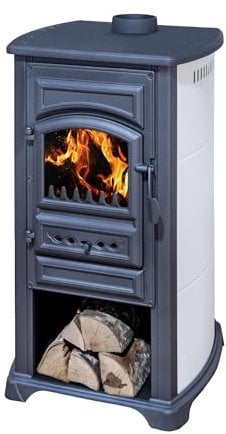 EIDER BIOMASA - FORTE - Estufa de Leña 6.64 kW - Compacta 87x49x41 cm - Diseño Robusto - hasta 120 m³ - Eficiencia Energética Clase A - Top y laterales en fundición
