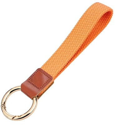 Handschlaufe Schlüsselband, Elastisch Schlüsselanhänger Anhänger Schlüsselband Handmade Schlüsselanhänger Lanyard für Geldbörse Handy Schlüssel Handschlaufes Kamera (Orange)