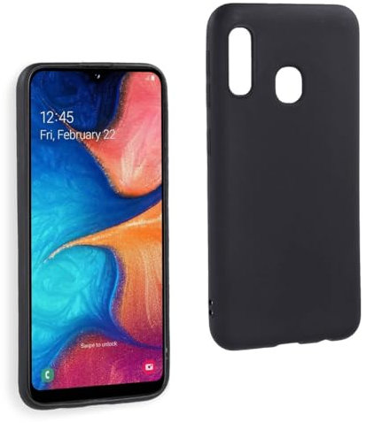 REY Coque pour Samsung Galaxy A20e, TPU Noir en Silicone, Ultra Fine 0.33mm