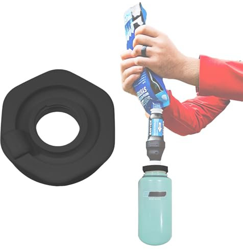 Compatible with Nalgene Wide Mouth Bottles, Water Filter Adapter for Sawyer Squeeze - Water Filtration fixtures for Camping & Hiking.Leak-Proof, Fast Connect-Perfect for Outdoor Adventures (Black)