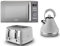 Tower Ash Grey 1.7L 3KW Pyramid Kettle, 4 Slice Toaster & Renaissance 800W 20L Digital Microwave. Contemporary Matching Kettle, Toaster & Microwave Set in Grey
