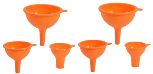 Cabilock 2 Juegos Embudo De Silicona Accesorios Para Freidoras Combustible Lata De Aceite Embudo Reutilizable Cacerola Dispensador De Jarabe Equipo Embudos Orange Gel De Sílice 3 Piezas * 2