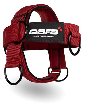 Iron Neck Neck Trainer, Exerciser, & Strengthener with Adjustable Head and Chin Strap - Portable Head Harness for Weight Lifting, Home, & Gym Use - Exercise & Workout Equipment (Rafa, Red)