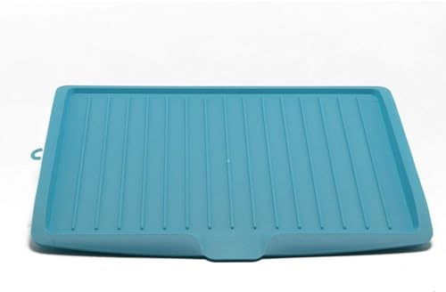 CROWNSHOP Drip Tray Plastic Worktop Dish Drainer Large Kitchen Sink Drying Rack Holder Dish Drying Mat Draining Board Mat Draining Tray Multi-Purpose Non-Slip Kitchen Heat Resistant Mat (Blue)