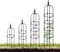 Enrejado Metálico Tipo Obelisco, Enredaderas Jazmines de Exterior, Estructura de Soporte para Macetas de Exterior, Rosas y Tomates 60 90 120 150 180 cm para Plantas Trepadoras(Black,28 x 180cm/0.92 x