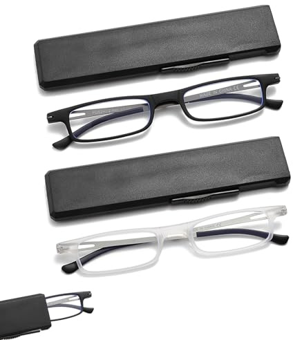 OWTXIS Ultradünne Klapplesebrille Für Männer und Frauen | Kompakt, TR90 Rahmen, Blaulichtblockierend, Mit tragbarem dünnem flachem Etui