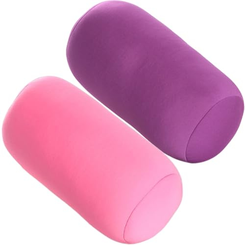 Ngbbby 2 Stück Mikrokügelchen-Kissen, 30, 5 x 15, 2 cm, Mikrokügelchen-Kissen, weiches, zylindrisches, Nacken-, Arm- und Rückenstützrolle, Körperkissen zum Schlafen, Flugzeug, Autoreisen