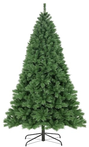 Wadan Green 10ft Artificial Christmas Tree – Realistic PVC Pine Xmas Tree with 1800 Tips Solid Metal Stand, Easy Assembly, Indoor & Outdoor Holiday Decoration