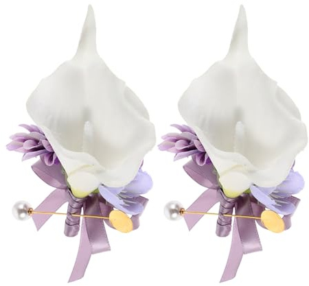 VANZACK 2pièces Broche Fleur Lys Lot Revers Robe Cardigan Broche Fleur Lys Costume Marié Accessoire Bal