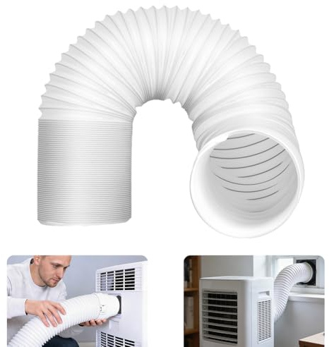 NUTKIT Portable Air Conditioner Hose, 15cm Diameter 3M Length Exhaust Vent, Portable AC Ventilation Hose, Anti-Clockwise Thread air Conditioner Hose Extension Compatible with LG, Delonghi and More