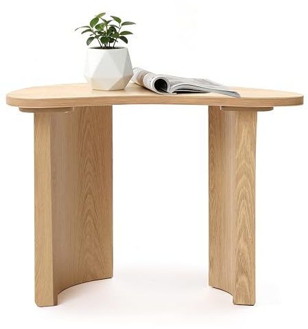 Hometopia Couchtisch in Unregelmäßiger Form, Moderner Wohnzimmertisch aus MDF Holz, Skandinavischer Sofatisch mit Stabilen Beinen, Beistelltisch für Wohnzimmer Sofa, 50 × 38 × 35 cm