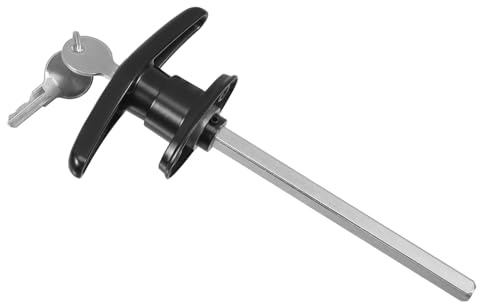 Toddmomy Garage Door Cable Replacement Kit with Zinc Alloy T-Handle Lock, Featuring Fine Workmanship and Practicality, for Garage Doors, Chicken Coops, and Barns in Black Finish