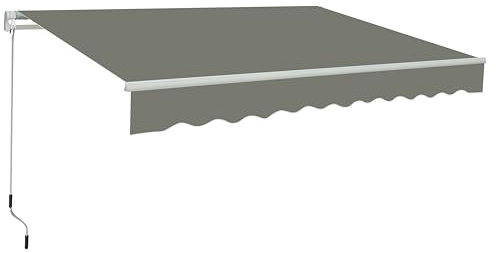Green Bay 2.5x2m Garden Awning Replacement Fabric Top Cover Grey