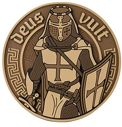?-tac Deus Lo Vult Crusader PVC 3D Moral Patch Military & Tactical Armee Gummi, Coyote