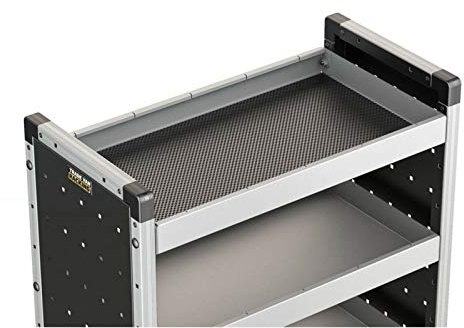 Van Guard 3x Plastic Storage Bins and Pre-Cut Rubber Shelf Matting for 750mm Trade Van Racking Shelving