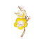 AILUOR Fleur élégante émail Fleur de Prunier Broche, Mode plaqué Or Perles Broche Florale épinglette pour Prune