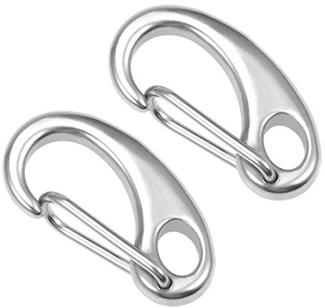 sourcing map Feder Tor Karabinerhaken 30mm/1,18, 304 Edelstahl, für DIY Bastel Schlüssel Anhänger, 2er Pack