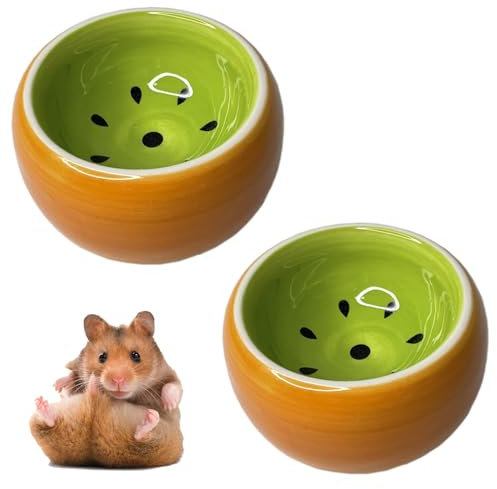 Tfwadmx Lot de 2 Gamelles Bols pour Hamster syrien, Lapin, Gerbille, Chinchilla hérisson, Sucre et Rat