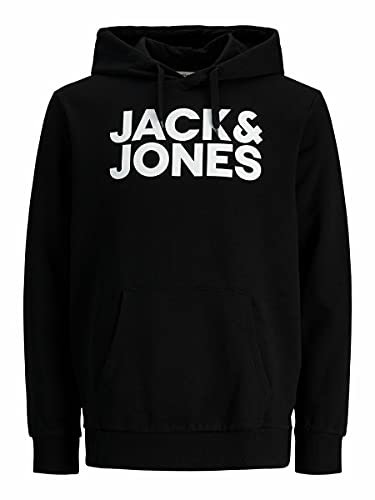 JACK & JONES Jjecorp Logo Sweatshirt Hood Noos PS Herren Hooded Sweatshirt, Schwarz, Large/X-Large