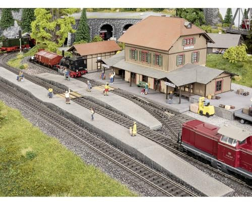 NOCH Bahnsteig Epoche III – IV, Set (4-teilig) für Märklin C-Gleis H0 Modellbau