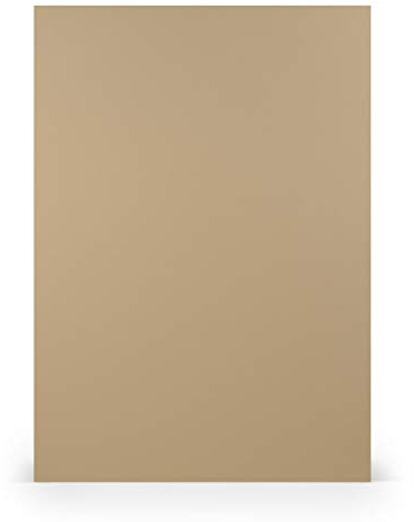 PAPERADO 25x Bastelkarton DIN A4 - Haselnuss gerippt Braun 220 g/m² Tonkarton - Dickes Bastelpapier in 29,7 x 21 cm Malen, Basteln perfekte Bastelpappe