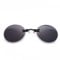 YAMEE Retro-Sonnenbrille, rund, zum Anklippen, Matrix, Morpheus-Film, randlos, 4 Farben, Schwarz , One size