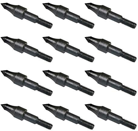 Namvo 12pcs 100grn Black Screw in Practice Broadheads Arrowheads, Tir à l'arc Bullet Field Points, Small Game Crossbows Compound Bows Flèches Conseils pour Le ciblage Pratique de la Chasse Noir