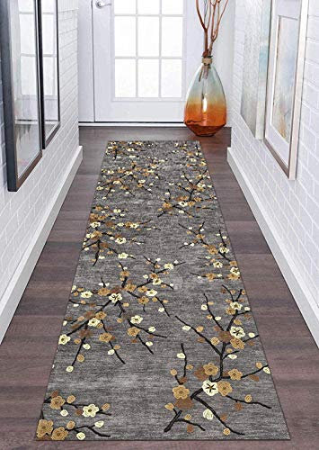 GJIF Läufer Teppich Flur rutschfest Modern, Korridor Teppich Für Küche Wohnzimmer Schlafzimmer, Breite 60cm / 80cm/ 90cm/ 100cm/ 120cm(Size:60x600cm)