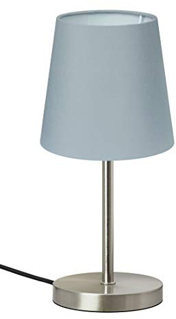 Trango 2017-08GL LED Nachttischlampe *GREY* Tischleuchte mit Stoffschirm in Grau inkl. 1x E14 LED Leuchtmittel 3000K warmweiß, Lampe, Fensterbank Leuchte, Nachttischleuchte für Schlafzimmer