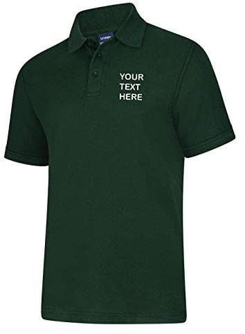 Uneek clothing Embroidered/Personalised Bottle Green Classic Polo Shirt, Mens/Ladies (L)