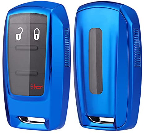 Schlüsselhülle für Dodge Ram 1500, vollständiger Schutz, weiches TPU, Smart-Schlüssel-Hülle, passend für Dodge Ram 1500 Keyless Entry Remote Skin Zubehör (blau)